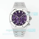 APS 1:1 Replica Audemars Piguet Royal Oak Swiss Cal. 4401 Purple Dial Stainless Steel Watch 